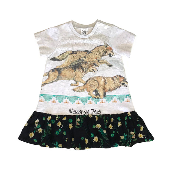 Rework Running Wolves Dress - size 00 (3-6 months)