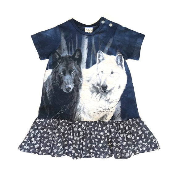 Rework Wolves Dress - size 0 (6-12 months)