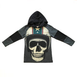 Rework Skull Hooded T-Shirt - size 3