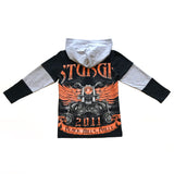 Rework Sturgis Motorcycle Hooded T-Shirt - size 3