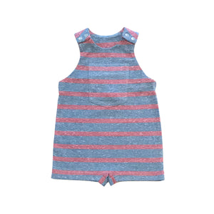 Rework Blue Stripe Sleeveless Romper - size 000 (0-3 months)