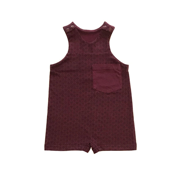 Rework Maroon Print Sleeveless Romper - size 0 (6-12 months)