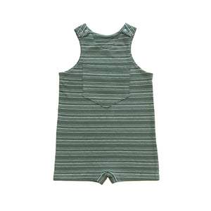 Rework Green Stripe Sleeveless Romper - size 1