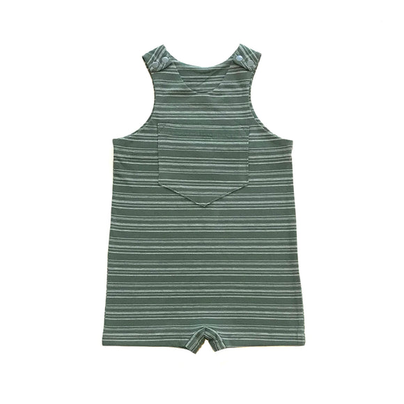 Rework Green Stripe Sleeveless Romper - size 1