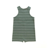 Rework Green Stripe Sleeveless Romper - size 1