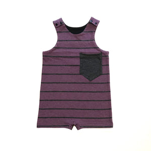 Rework Purple Stripe Sleeveless Romper - size 2