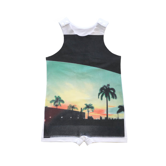 Rework Palm Tree Sleeveless Romper - size 1