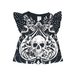 Rework Skull Flutter Sleeve Top - size 0 (6-12 months)