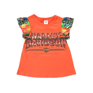 Rework Harley Davidson Flutter Sleeve Top - size 2