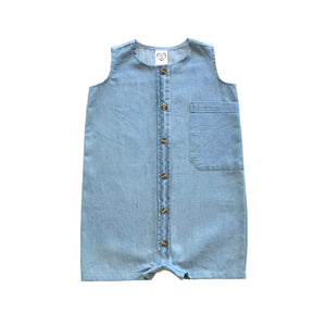 Rework Denim Woven Romper - size 1